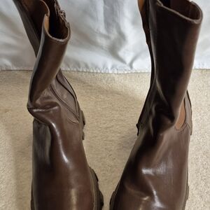 Brown Leather Tall Boots